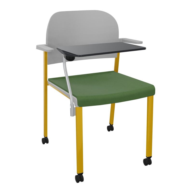 ROMY CHAISE 4P ROULT ASSISE TISSU DOSSIER POLYPRO AVEC ACCOUDOIRS+TABLETTE NOIRE CE SX PX