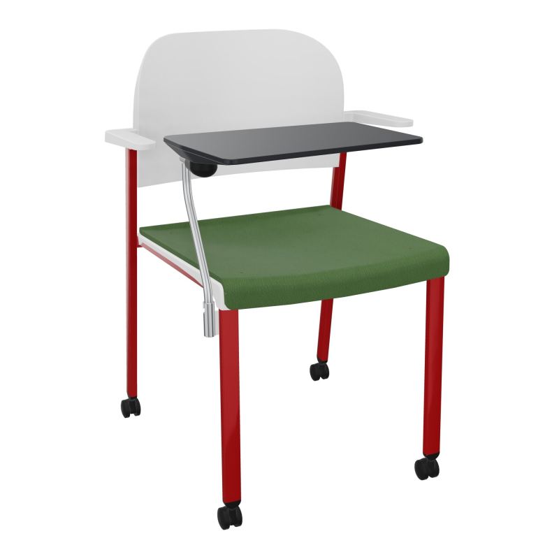 ROMY CHAISE 4P ROULT ASSISE TISSU DOSSIER POLYPRO AVEC ACCOUDOIRS+TABLETTE NOIRE CE ZY PT