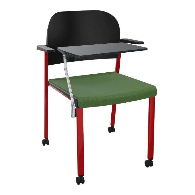ROMY CHAISE 4P ROULT ASSISE TISSU DOSSIER POLYPRO AVEC ACCOUDOIRS+TABLETTE NOIRE CE ZY PU