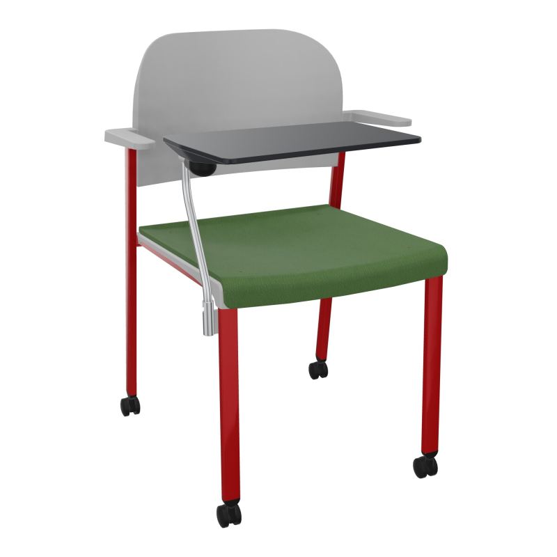 ROMY CHAISE 4P ROULT ASSISE TISSU DOSSIER POLYPRO AVEC ACCOUDOIRS+TABLETTE NOIRE CE ZY PX