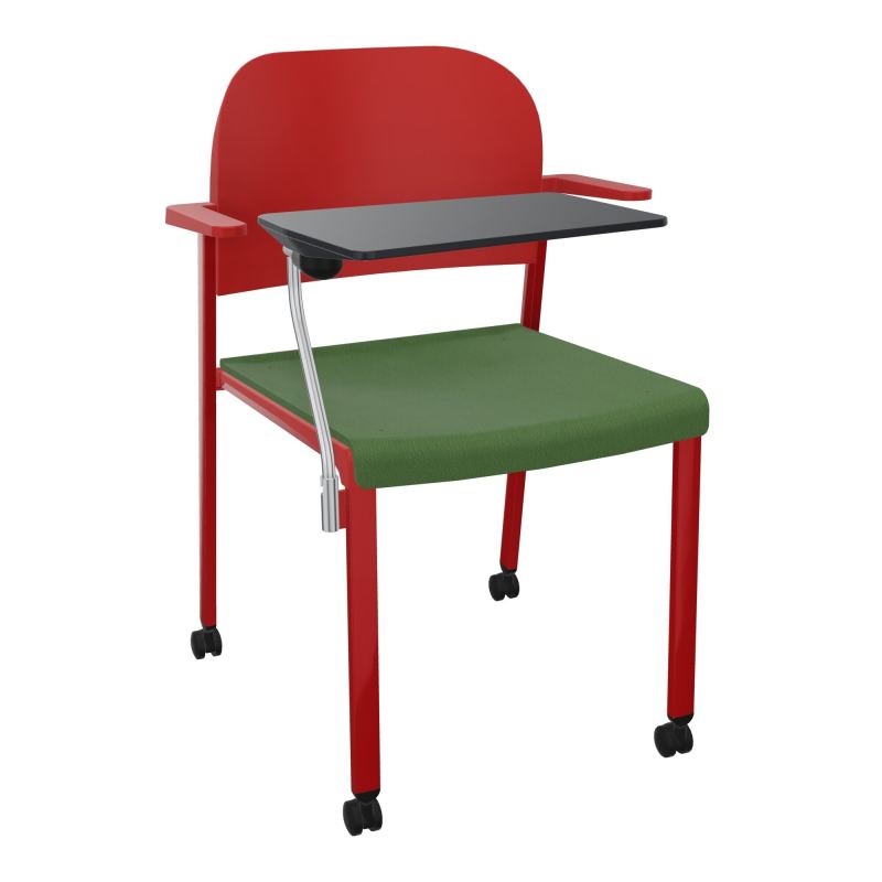 ROMY CHAISE 4P ROULT ASSISE TISSU DOSSIER POLYPRO AVEC ACCOUDOIRS+TABLETTE NOIRE CE ZY PZ
