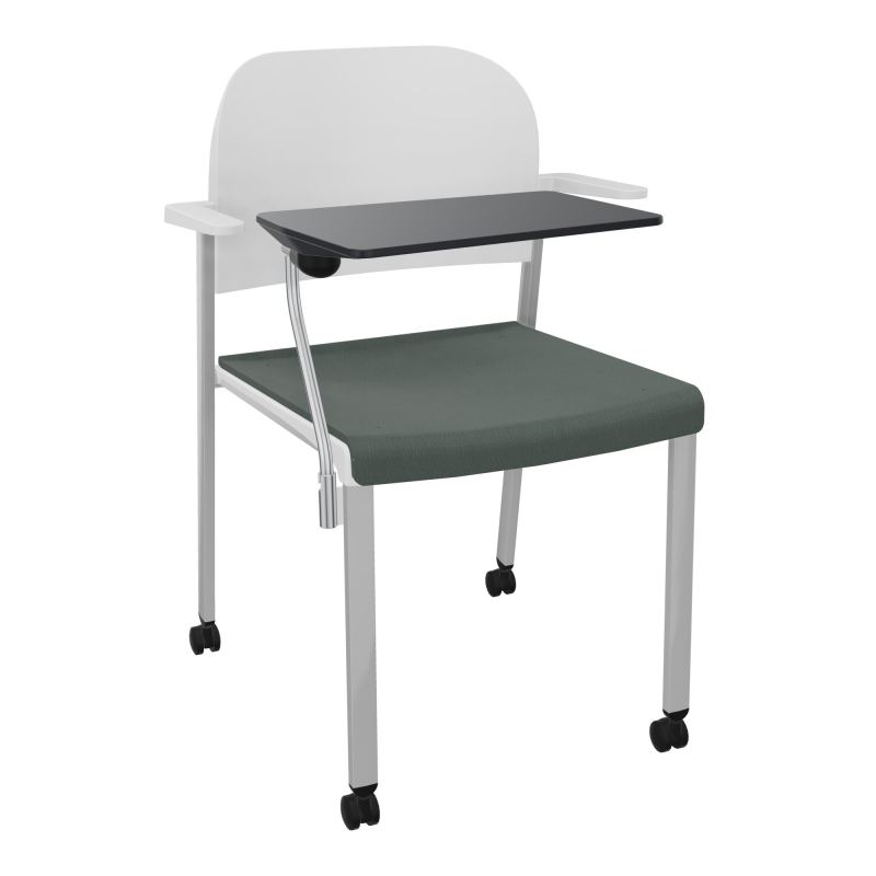 ROMY CHAISE 4P ROULT ASSISE TISSU DOSSIER POLYPRO AVEC ACCOUDOIRS+TABLETTE NOIRE CF SB PT