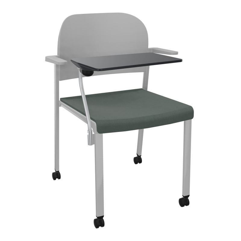 ROMY CHAISE 4P ROULT ASSISE TISSU DOSSIER POLYPRO AVEC ACCOUDOIRS+TABLETTE NOIRE CF SB PX