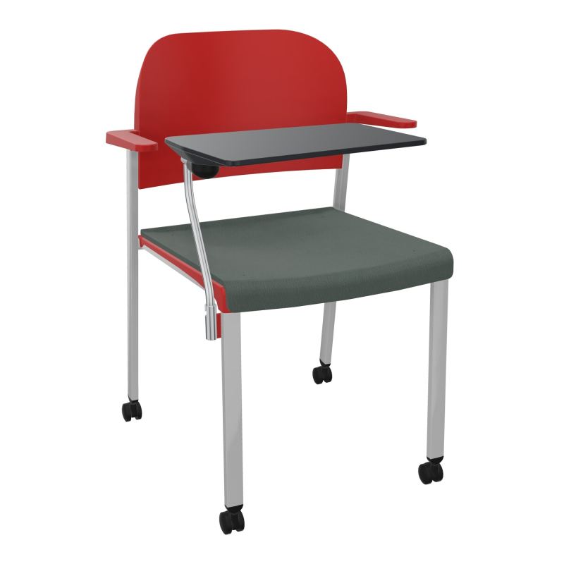 ROMY CHAISE 4P ROULT ASSISE TISSU DOSSIER POLYPRO AVEC ACCOUDOIRS+TABLETTE NOIRE CF SB PZ