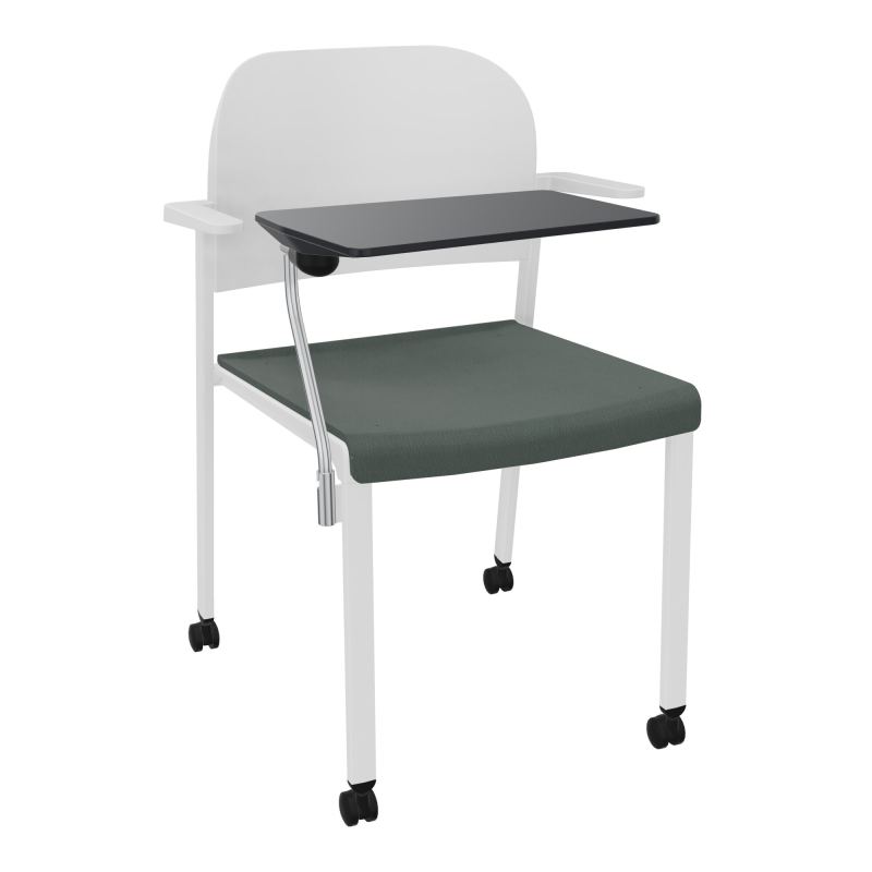 ROMY CHAISE 4P ROULT ASSISE TISSU DOSSIER POLYPRO AVEC ACCOUDOIRS+TABLETTE NOIRE CF SP PT