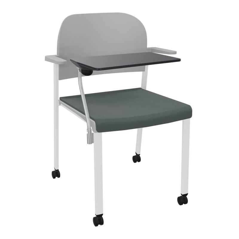 ROMY CHAISE 4P ROULT ASSISE TISSU DOSSIER POLYPRO AVEC ACCOUDOIRS+TABLETTE NOIRE CF SP PX