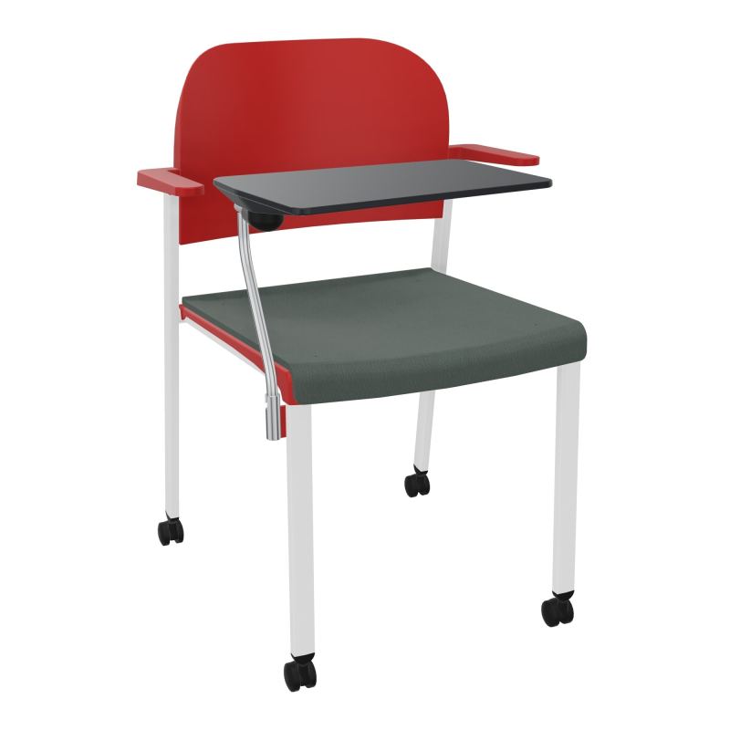 ROMY CHAISE 4P ROULT ASSISE TISSU DOSSIER POLYPRO AVEC ACCOUDOIRS+TABLETTE NOIRE CF SP PZ