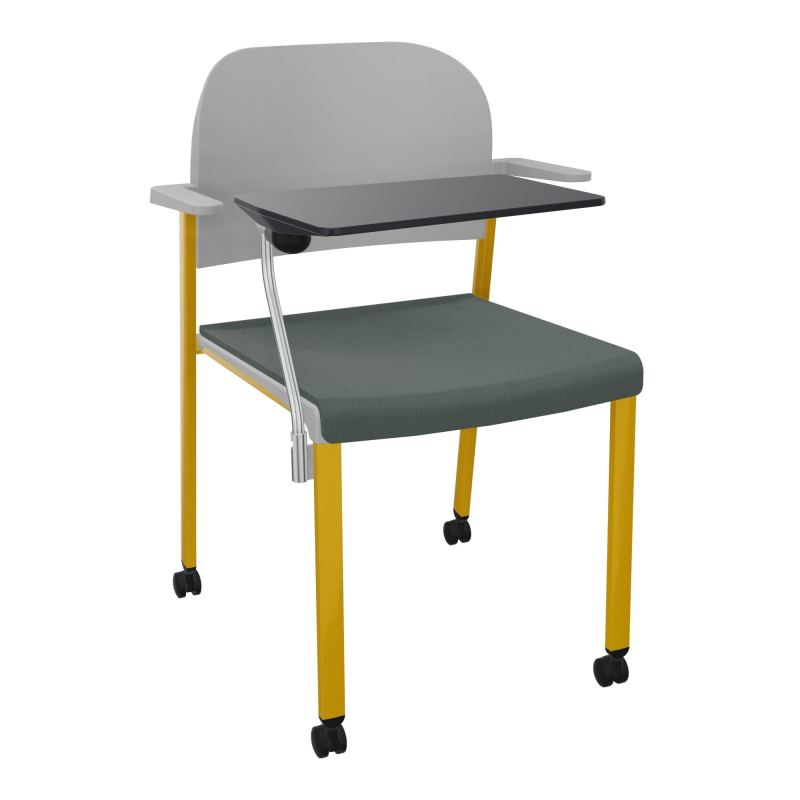 ROMY CHAISE 4P ROULT ASSISE TISSU DOSSIER POLYPRO AVEC ACCOUDOIRS+TABLETTE NOIRE CF SX PX