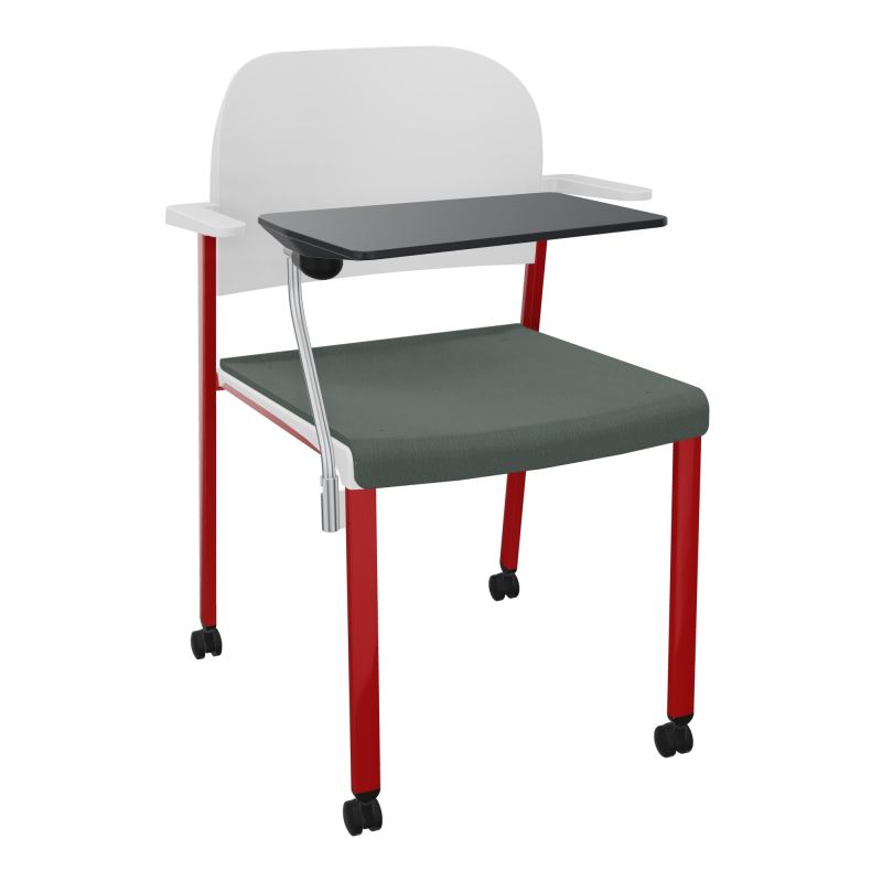 ROMY CHAISE 4P ROULT ASSISE TISSU DOSSIER POLYPRO AVEC ACCOUDOIRS+TABLETTE NOIRE CF ZY PT