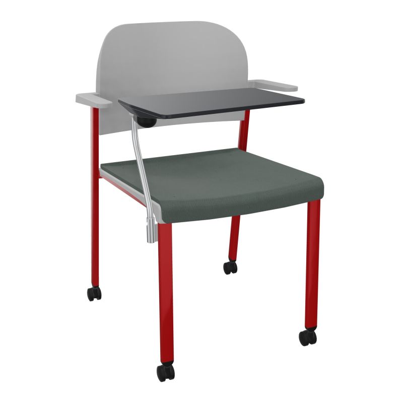 ROMY CHAISE 4P ROULT ASSISE TISSU DOSSIER POLYPRO AVEC ACCOUDOIRS+TABLETTE NOIRE CF ZY PX
