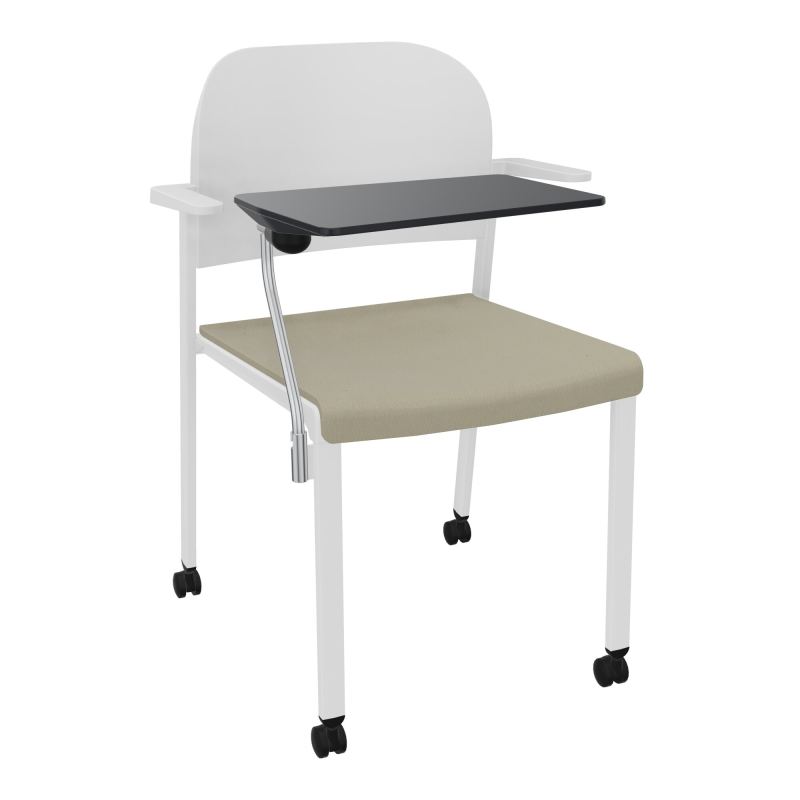 ROMY CHAISE 4P ROULT ASSISE TISSU DOSSIER POLYPRO AVEC ACCOUDOIRS+TABLETTE NOIRE CG SP PT