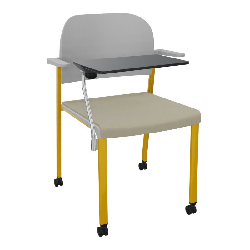 ROMY CHAISE 4P ROULT ASSISE TISSU DOSSIER POLYPRO AVEC ACCOUDOIRS+TABLETTE NOIRE CG SX PX