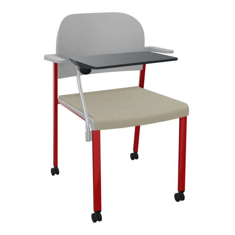 ROMY CHAISE 4P ROULT ASSISE TISSU DOSSIER POLYPRO AVEC ACCOUDOIRS+TABLETTE NOIRE CG ZY PX