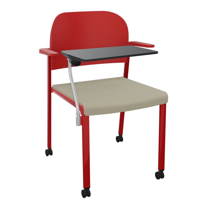 ROMY CHAISE 4P ROULT ASSISE TISSU DOSSIER POLYPRO AVEC ACCOUDOIRS+TABLETTE NOIRE CG ZY PZ