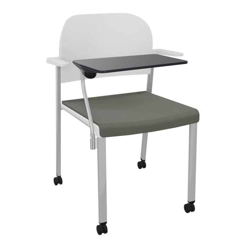 ROMY CHAISE 4P ROULT ASSISE TISSU DOSSIER POLYPRO AVEC ACCOUDOIRS+TABLETTE NOIRE CH SB PT