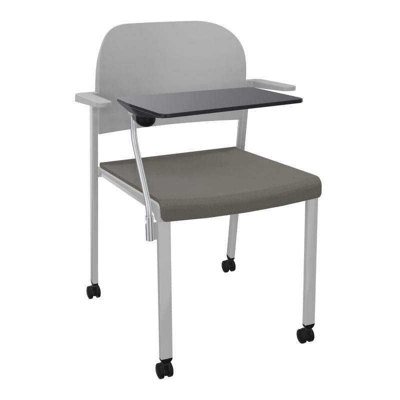 ROMY CHAISE 4P ROULT ASSISE TISSU DOSSIER POLYPRO AVEC ACCOUDOIRS+TABLETTE NOIRE CH SB PX