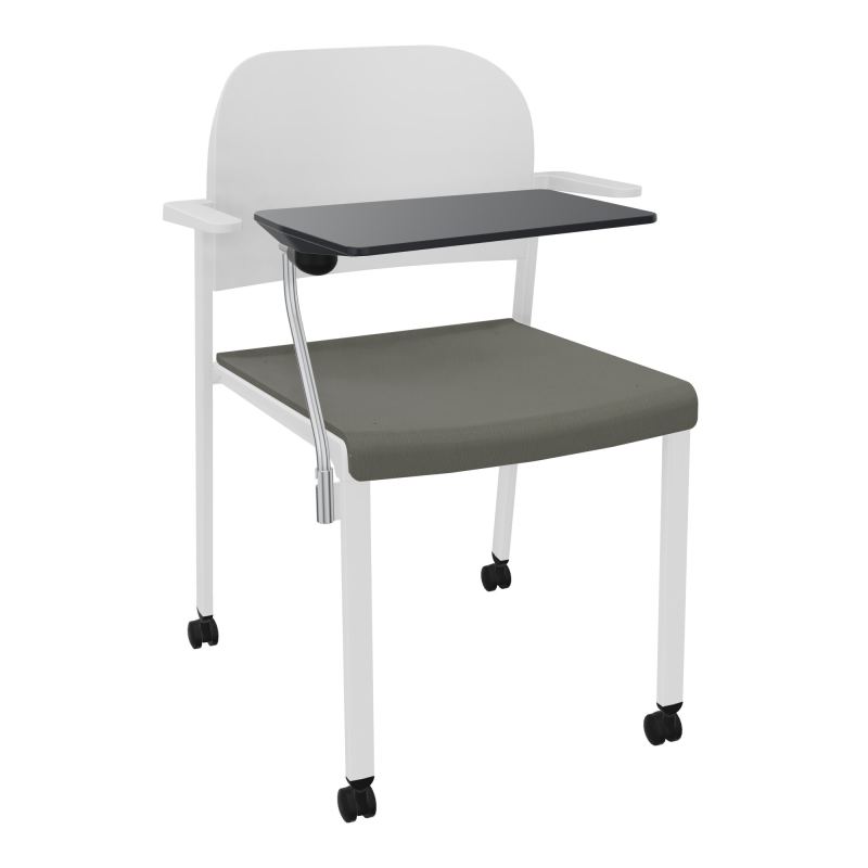 ROMY CHAISE 4P ROULT ASSISE TISSU DOSSIER POLYPRO AVEC ACCOUDOIRS+TABLETTE NOIRE CH SP PT