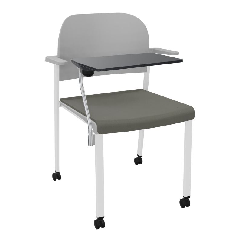 ROMY CHAISE 4P ROULT ASSISE TISSU DOSSIER POLYPRO AVEC ACCOUDOIRS+TABLETTE NOIRE CH SP PX