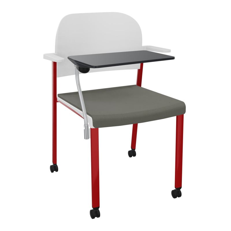ROMY CHAISE 4P ROULT ASSISE TISSU DOSSIER POLYPRO AVEC ACCOUDOIRS+TABLETTE NOIRE CH ZY PT
