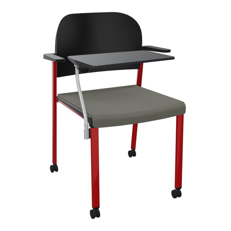 ROMY CHAISE 4P ROULT ASSISE TISSU DOSSIER POLYPRO AVEC ACCOUDOIRS+TABLETTE NOIRE CH ZY PU