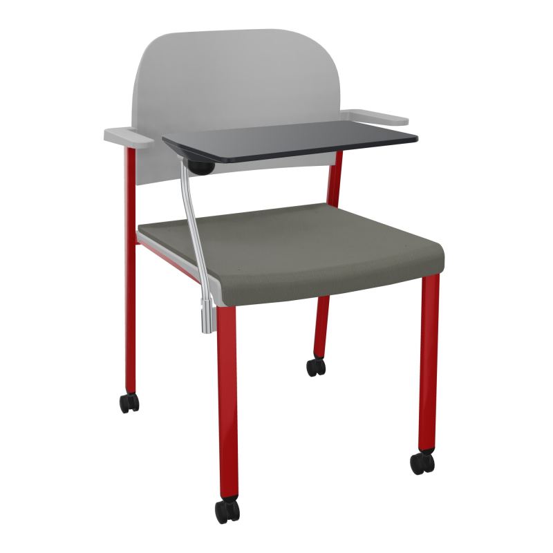 ROMY CHAISE 4P ROULT ASSISE TISSU DOSSIER POLYPRO AVEC ACCOUDOIRS+TABLETTE NOIRE CH ZY PX