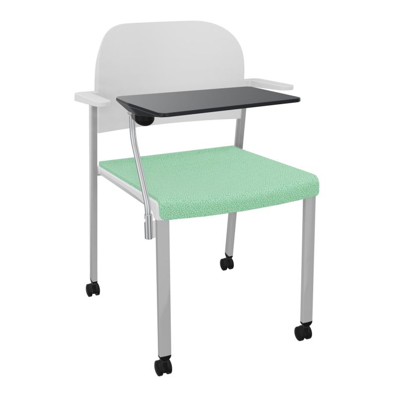 ROMY CHAISE 4P ROULT ASSISE TISSU DOSSIER POLYPRO AVEC ACCOUDOIRS+TABLETTE NOIRE E4 SB PT