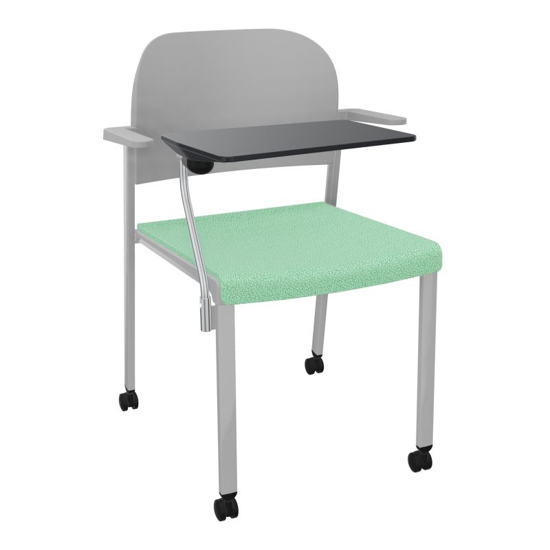 ROMY CHAISE 4P ROULT ASSISE TISSU DOSSIER POLYPRO AVEC ACCOUDOIRS+TABLETTE NOIRE E4 SB PX