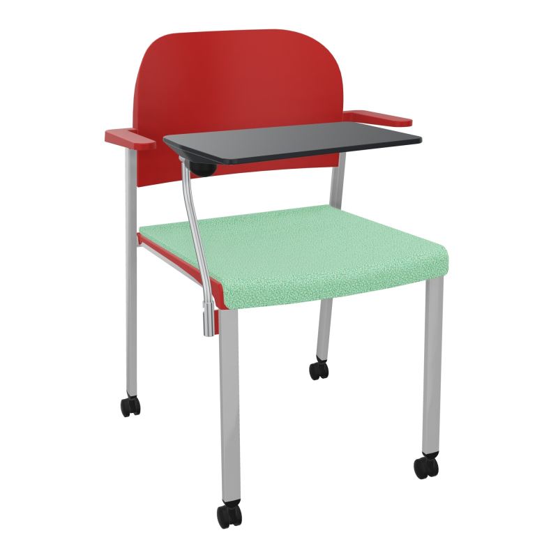 ROMY CHAISE 4P ROULT ASSISE TISSU DOSSIER POLYPRO AVEC ACCOUDOIRS+TABLETTE NOIRE E4 SB PZ