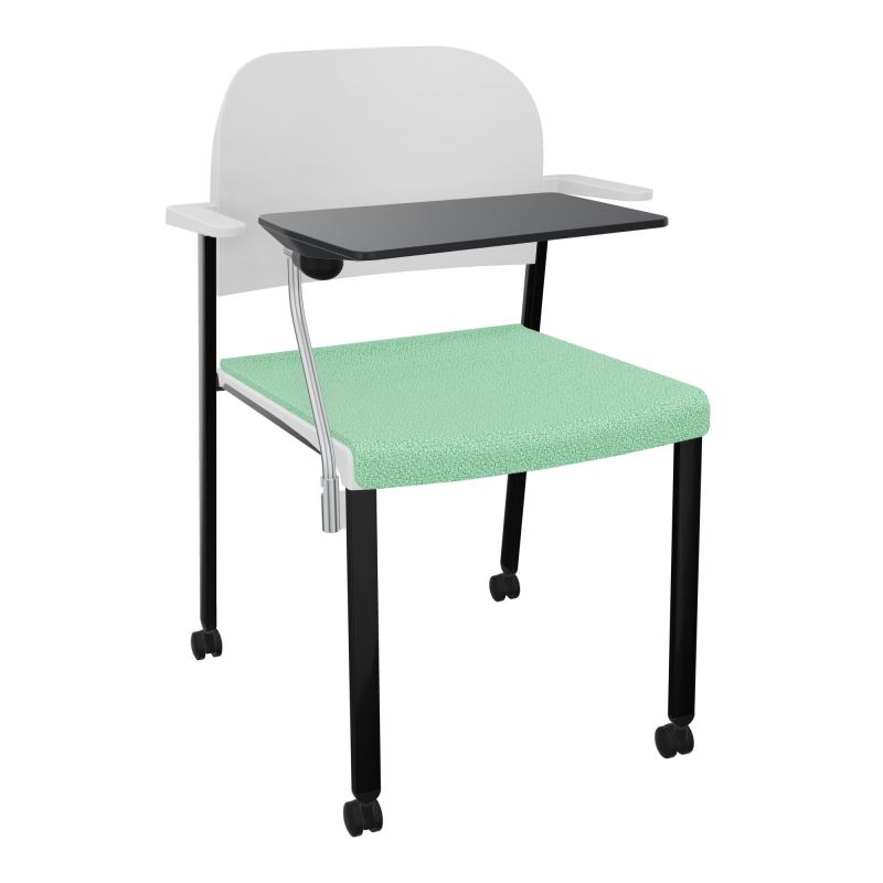ROMY CHAISE 4P ROULT ASSISE TISSU DOSSIER POLYPRO AVEC ACCOUDOIRS+TABLETTE NOIRE E4 SG PT