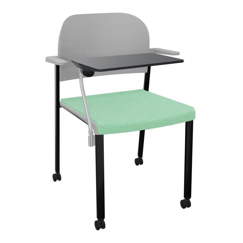 ROMY CHAISE 4P ROULT ASSISE TISSU DOSSIER POLYPRO AVEC ACCOUDOIRS+TABLETTE NOIRE E4 SG PX