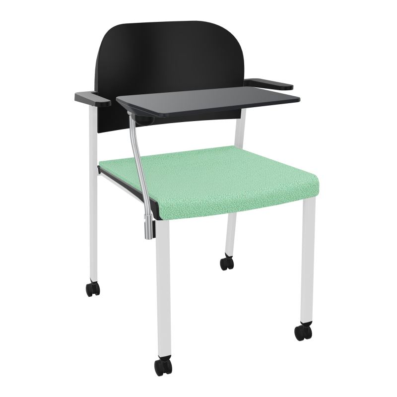 ROMY CHAISE 4P ROULT ASSISE TISSU DOSSIER POLYPRO AVEC ACCOUDOIRS+TABLETTE NOIRE E4 SP PU