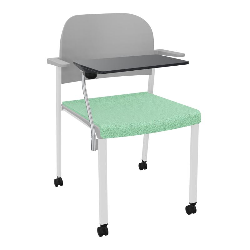 ROMY CHAISE 4P ROULT ASSISE TISSU DOSSIER POLYPRO AVEC ACCOUDOIRS+TABLETTE NOIRE E4 SP PX
