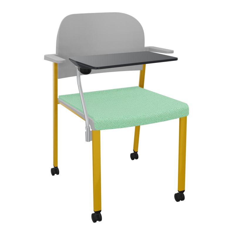 ROMY CHAISE 4P ROULT ASSISE TISSU DOSSIER POLYPRO AVEC ACCOUDOIRS+TABLETTE NOIRE E4 SX PX