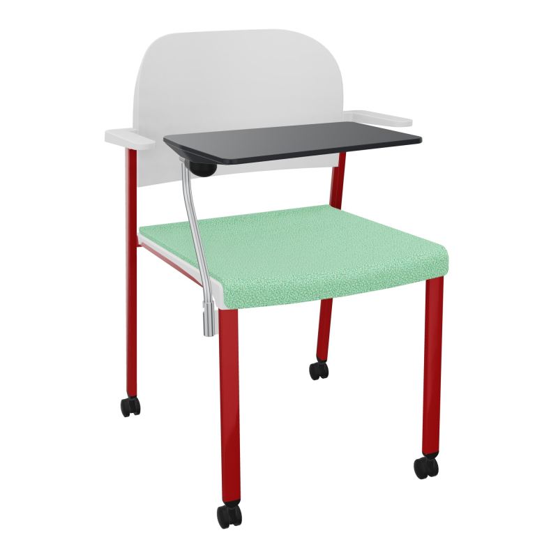 ROMY CHAISE 4P ROULT ASSISE TISSU DOSSIER POLYPRO AVEC ACCOUDOIRS+TABLETTE NOIRE E4 ZY PT