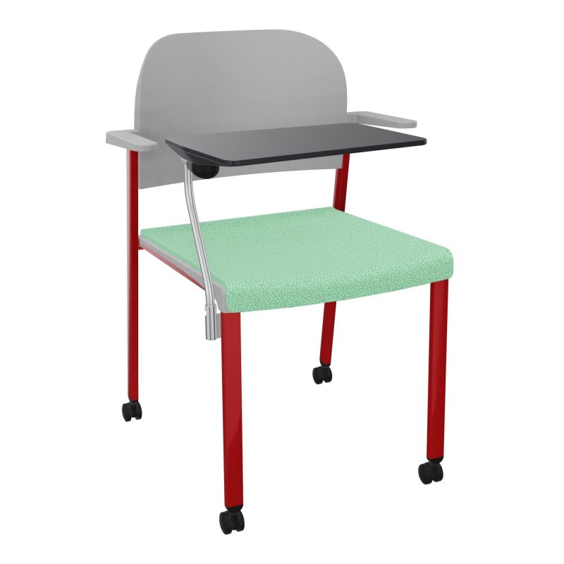 ROMY CHAISE 4P ROULT ASSISE TISSU DOSSIER POLYPRO AVEC ACCOUDOIRS+TABLETTE NOIRE E4 ZY PX
