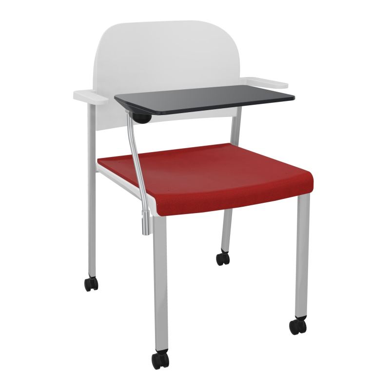 ROMY CHAISE 4P ROULT ASSISE TISSU DOSSIER POLYPRO AVEC ACCOUDOIRS+TABLETTE NOIRE E6 SB PT