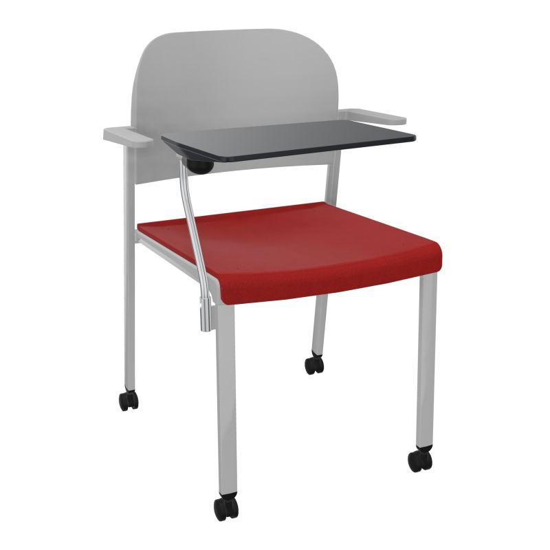 ROMY CHAISE 4P ROULT ASSISE TISSU DOSSIER POLYPRO AVEC ACCOUDOIRS+TABLETTE NOIRE E6 SB PX