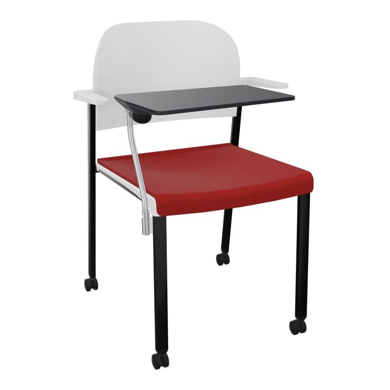 ROMY CHAISE 4P ROULT ASSISE TISSU DOSSIER POLYPRO AVEC ACCOUDOIRS+TABLETTE NOIRE E6 SG PT
