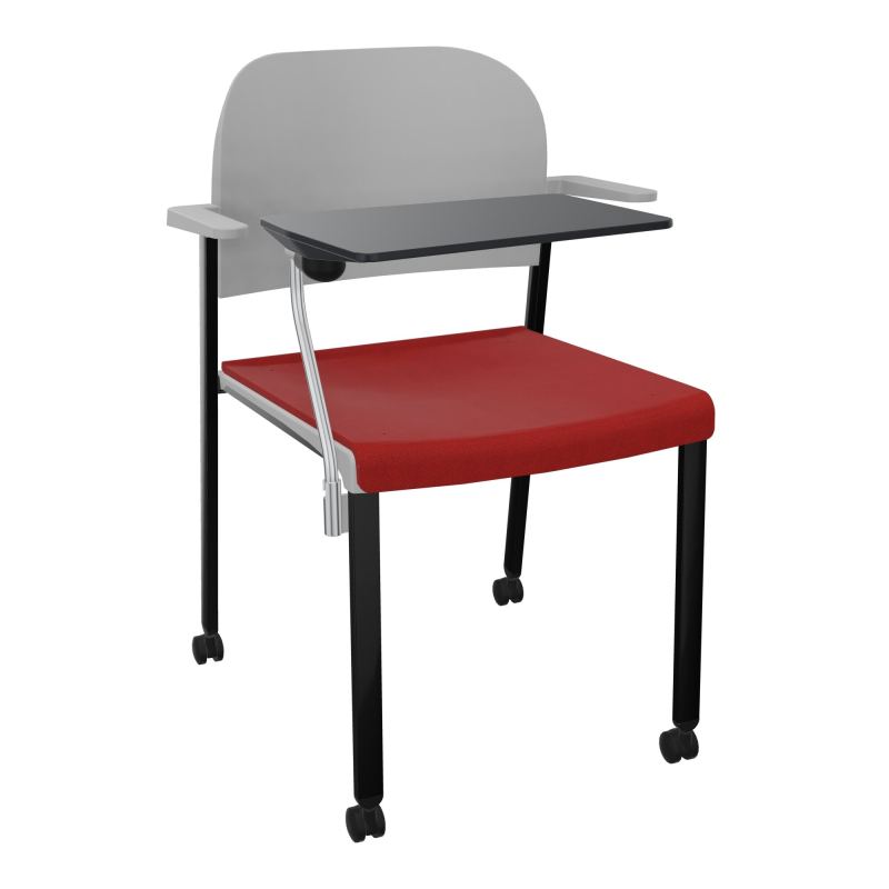 ROMY CHAISE 4P ROULT ASSISE TISSU DOSSIER POLYPRO AVEC ACCOUDOIRS+TABLETTE NOIRE E6 SG PX