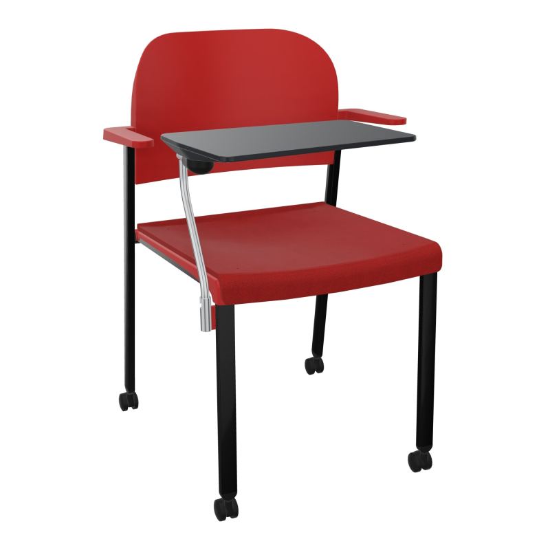 ROMY CHAISE 4P ROULT ASSISE TISSU DOSSIER POLYPRO AVEC ACCOUDOIRS+TABLETTE NOIRE E6 SG PZ