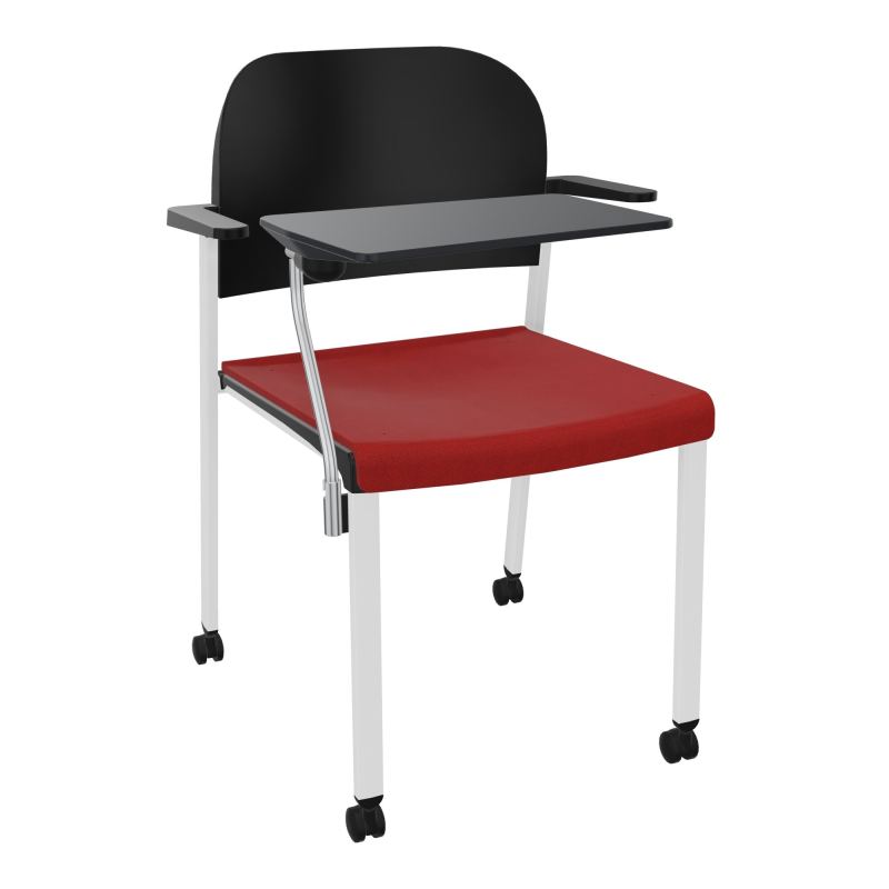 ROMY CHAISE 4P ROULT ASSISE TISSU DOSSIER POLYPRO AVEC ACCOUDOIRS+TABLETTE NOIRE E6 SP PU