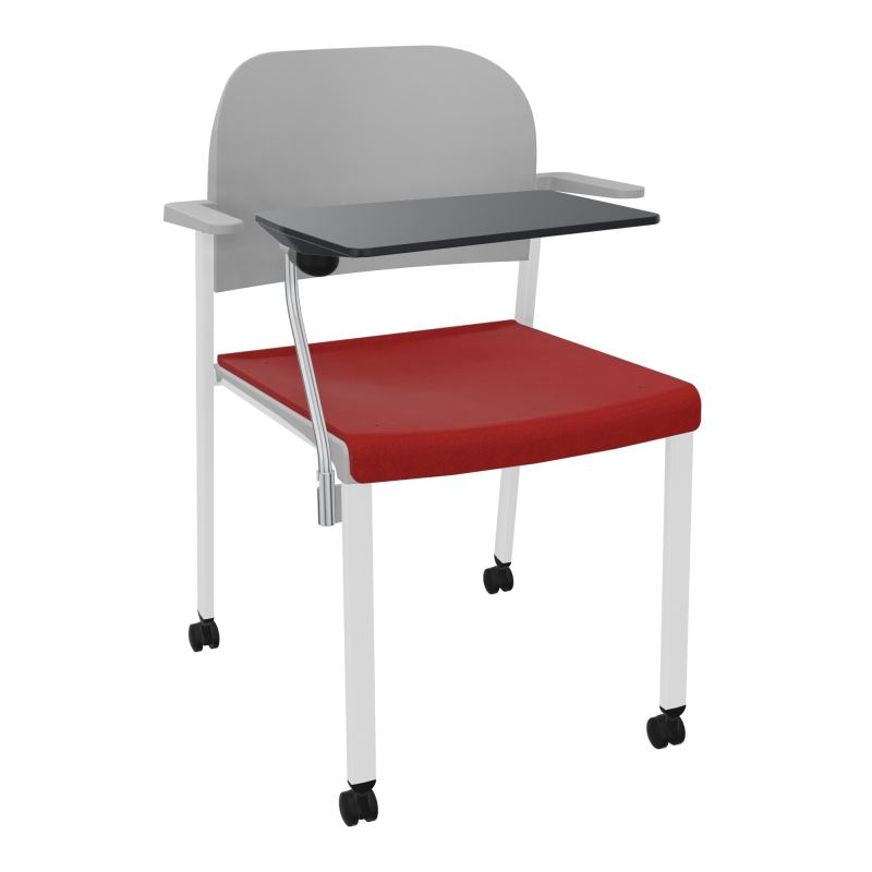 ROMY CHAISE 4P ROULT ASSISE TISSU DOSSIER POLYPRO AVEC ACCOUDOIRS+TABLETTE NOIRE E6 SP PX
