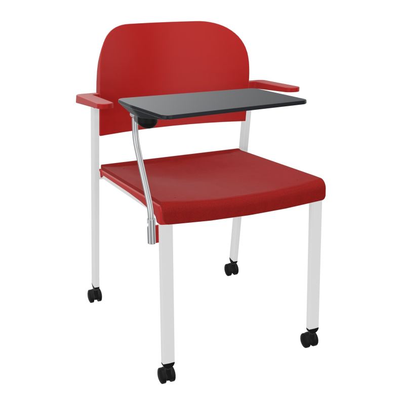 ROMY CHAISE 4P ROULT ASSISE TISSU DOSSIER POLYPRO AVEC ACCOUDOIRS+TABLETTE NOIRE E6 SP PZ
