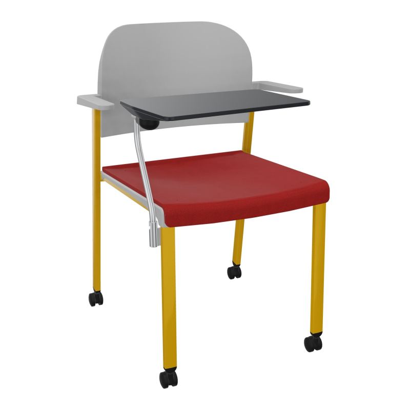 ROMY CHAISE 4P ROULT ASSISE TISSU DOSSIER POLYPRO AVEC ACCOUDOIRS+TABLETTE NOIRE E6 SX PX