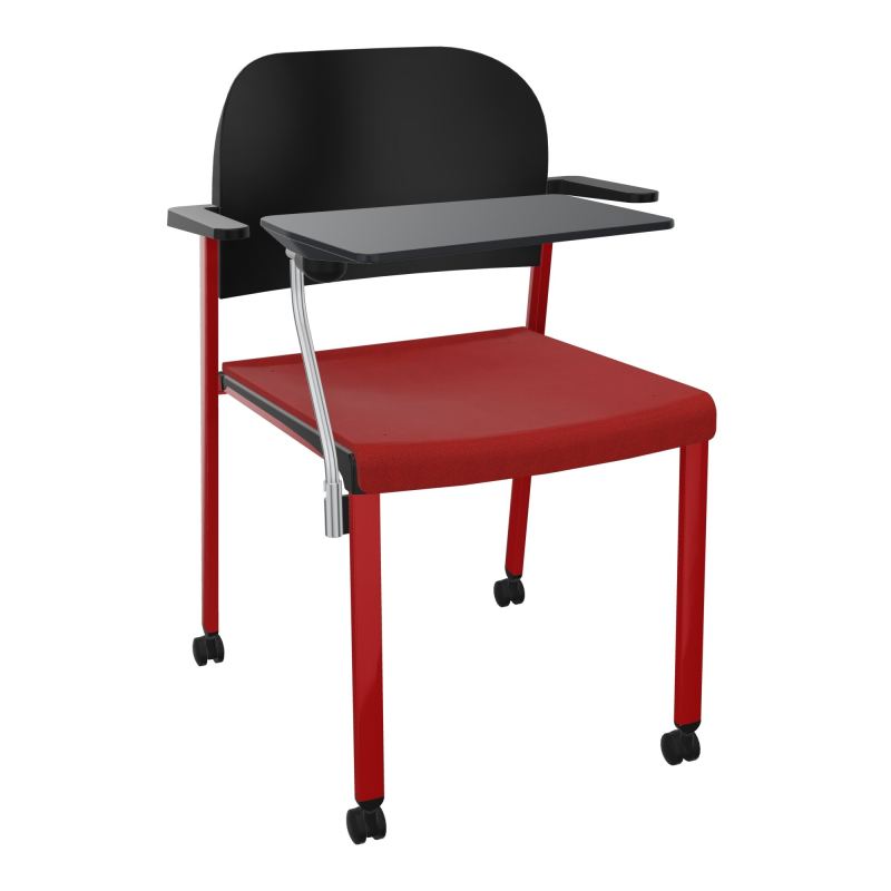 ROMY CHAISE 4P ROULT ASSISE TISSU DOSSIER POLYPRO AVEC ACCOUDOIRS+TABLETTE NOIRE E6 ZY PU