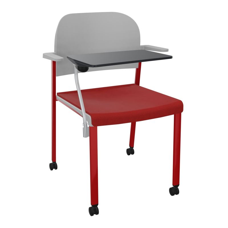 ROMY CHAISE 4P ROULT ASSISE TISSU DOSSIER POLYPRO AVEC ACCOUDOIRS+TABLETTE NOIRE E6 ZY PX