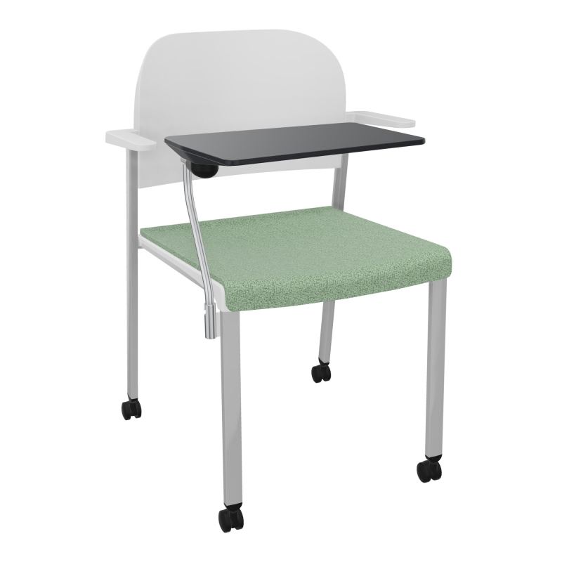 ROMY CHAISE 4P ROULT ASSISE TISSU DOSSIER POLYPRO AVEC ACCOUDOIRS+TABLETTE NOIRE E7 SB PT