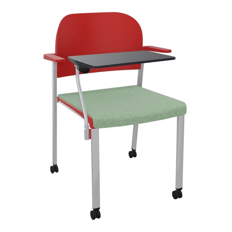 ROMY CHAISE 4P ROULT ASSISE TISSU DOSSIER POLYPRO AVEC ACCOUDOIRS+TABLETTE NOIRE E7 SB PZ