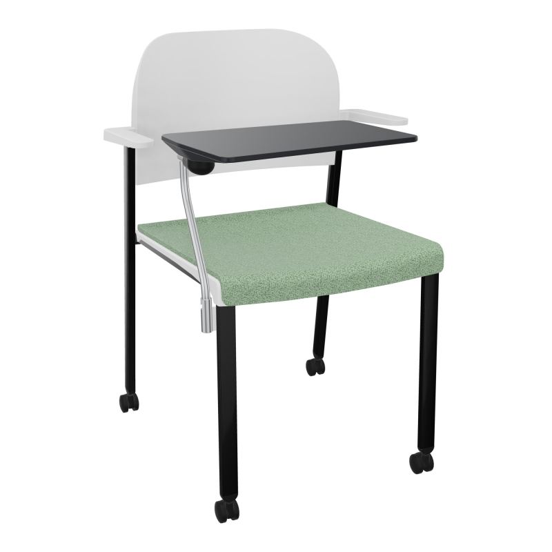 ROMY CHAISE 4P ROULT ASSISE TISSU DOSSIER POLYPRO AVEC ACCOUDOIRS+TABLETTE NOIRE E7 SG PT
