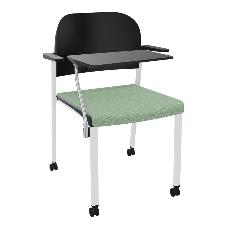 ROMY CHAISE 4P ROULT ASSISE TISSU DOSSIER POLYPRO AVEC ACCOUDOIRS+TABLETTE NOIRE E7 SP PU